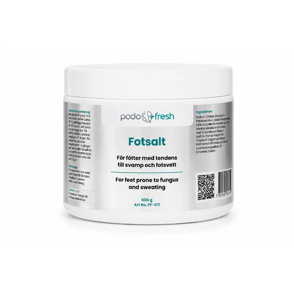 Fotsalt mot fotsvett, fot- och nagelsvamp