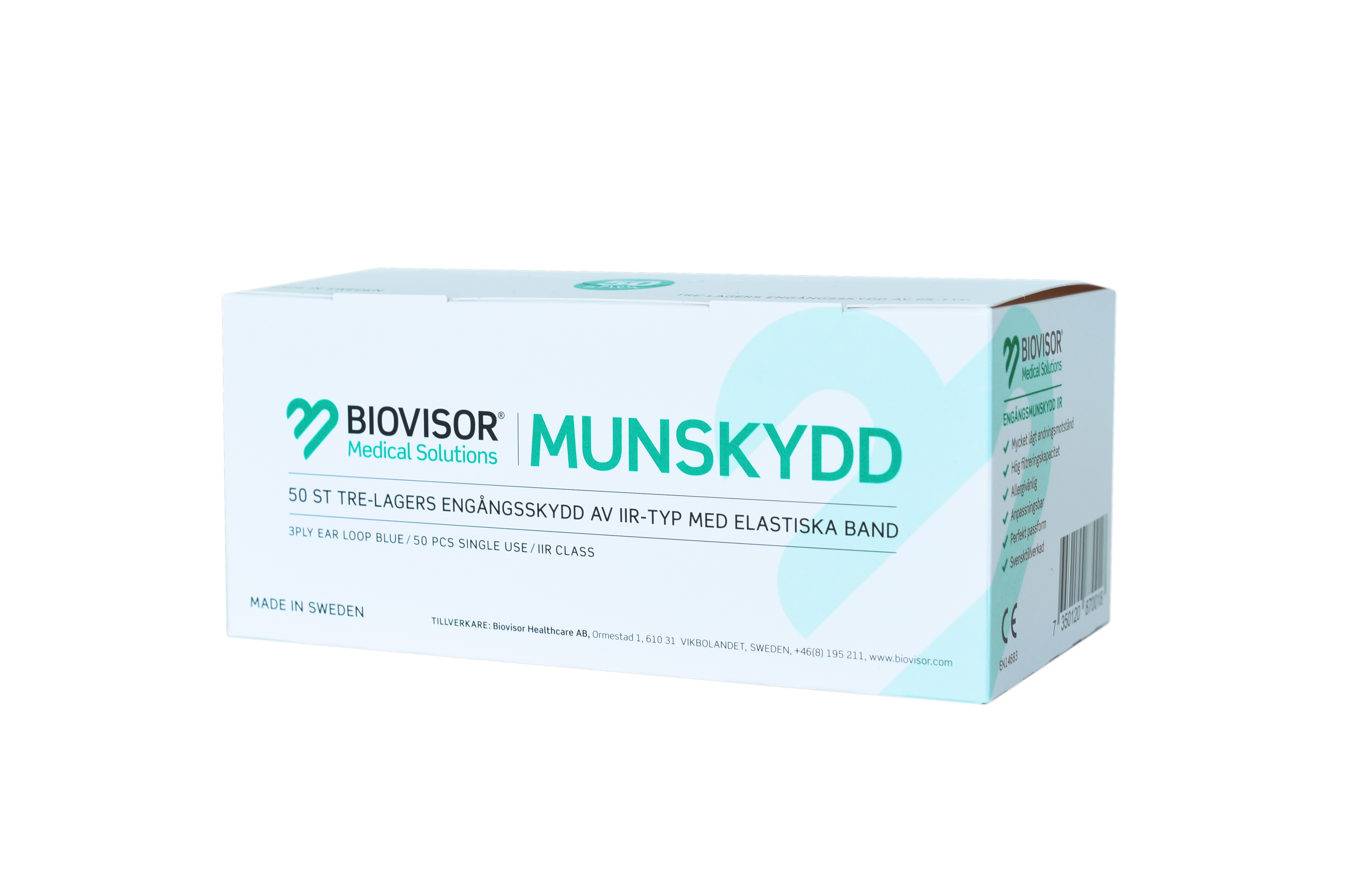 Munskydd IIR från Biovisor i tre lager - 50 pack