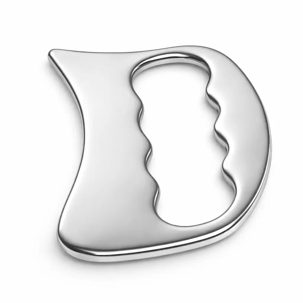 Gua sha med grepp Stainless Steel